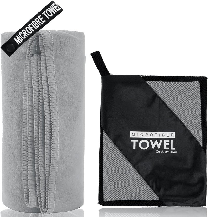 ZIUDBOC Microfiber Travel Towel, Soft Lightweight Quick Dry Towel, Super Absorbent Compact Travel & Sports & Beach Towels for Camping, Backpack, Gym, Swimming, Yoga, Hiking (XL:30"×60" -Gray) - Image 2